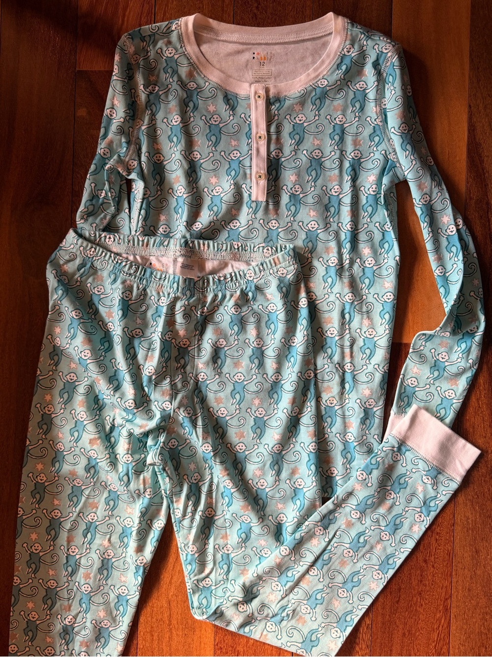 Roller rabbit Children's Light Blue Monkey Print Pajama Set - Brand: